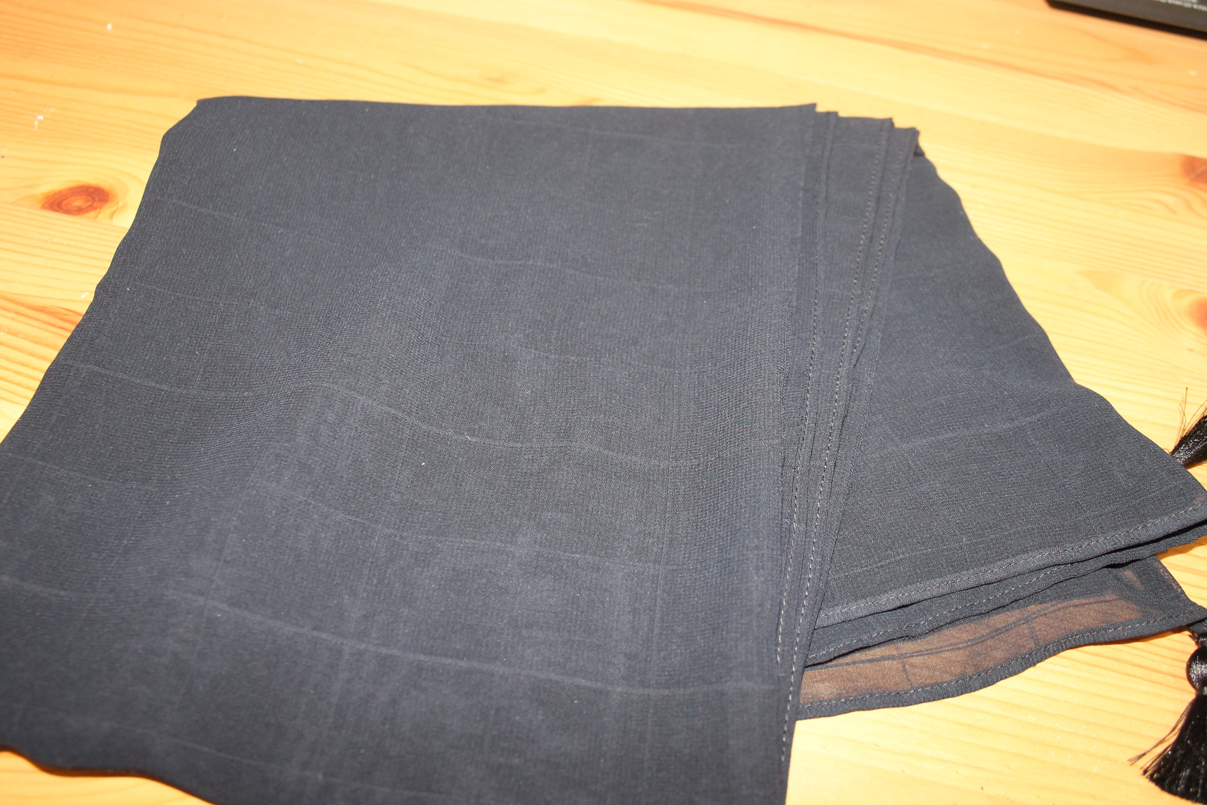 Luxury Black Self-Print Chiffon Hijab